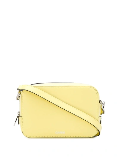 Shop Ganni Structured Mini Bag In Yellow