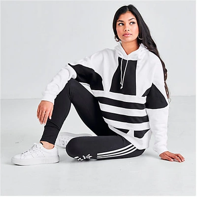 Shop Adidas Originals Adidas Women's Originals Cropped Large Logo Hoodie In White