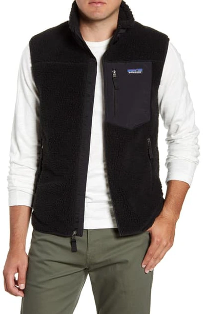 Shop Patagonia Classic Retro-x Windproof Vest In Black/ Black