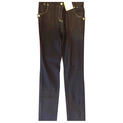 Pre-owned Lili Gaufrette Straight Jeans In Blue