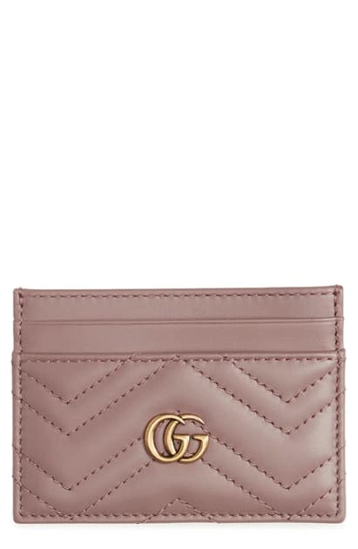 Shop Gucci Matelasse Leather Card Case In Porcelain Rose