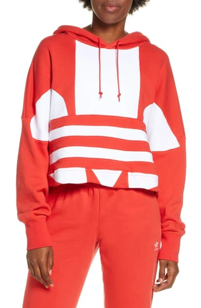 Adidas large logo crop hoodie hot sale