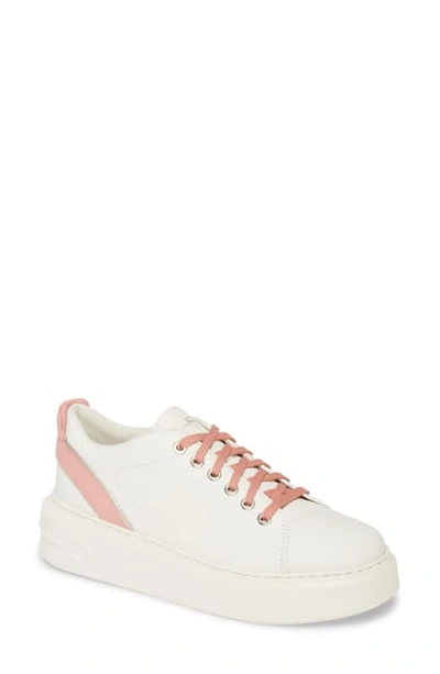 Shop Ferragamo Platform Sneaker In White/ Silver