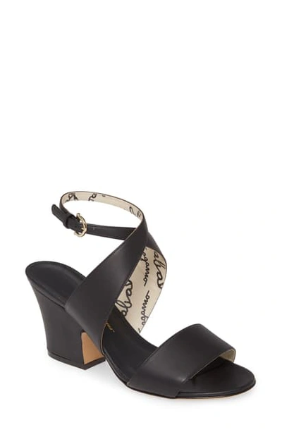 Shop Ferragamo Sheena Cross Strap Sandal In Black