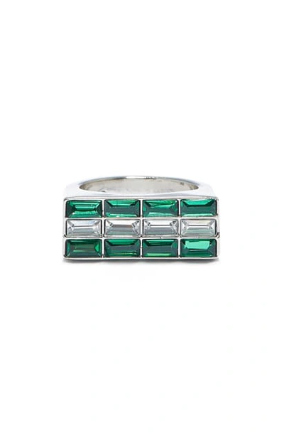 Shop Vince Camuto Linear Baguette Ring In Silver