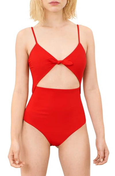 Shop Mara Hoffman Kia Cutout One-piece Swimsuit In Redcoat