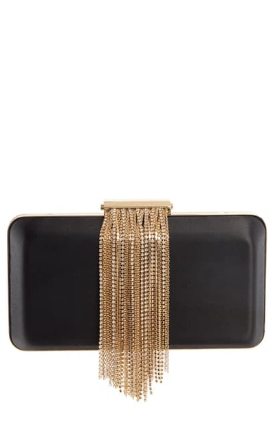 Shop Givenchy Evening Chain Fringe Satin Minaudiere In Black