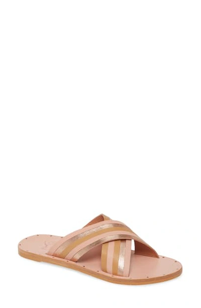 Shop Beek Palila Crisscross Slide Sandal In Peony/ Multi/ Misty Rose