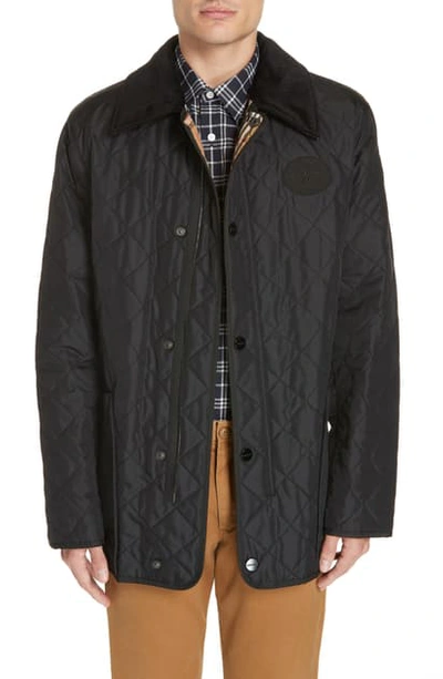 Shop Burberry Cotswold Quilted Jacket In Black