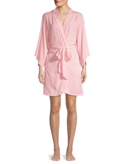 Shop Onia Triangle-print Kimono-sleeve Robe Cover-up In Tahiti Pink