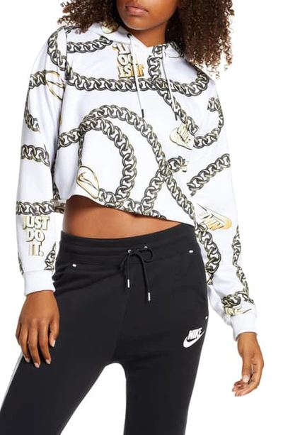 Nike Sportswear Icon Clash Women's Printed Crop Hoodie (plus Size) In White  | ModeSens