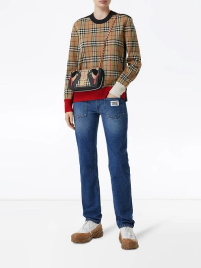 Shop Burberry Vintage Check Jumper In Neutrals