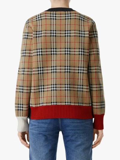 Shop Burberry Vintage Check Jumper In Neutrals