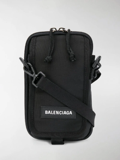 Shop Balenciaga Explorer Logo Patch Pouch Bag In Black