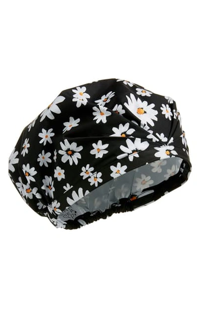 Shop Shhhowercap The Minx Shower Cap In Black/white Floral