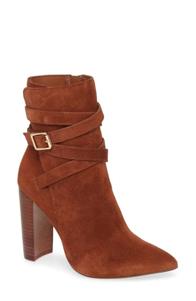 Shop Steve Madden Tristan Bootie In Cognac Suede