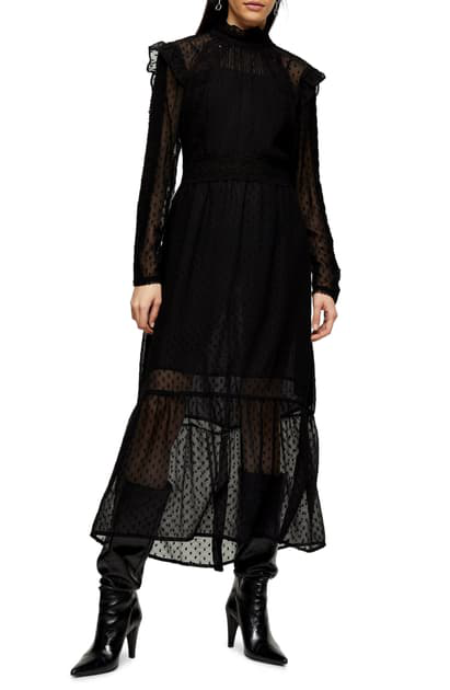 topshop long black dress