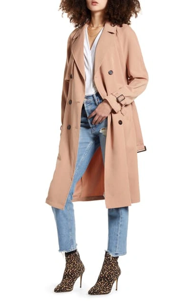 Vero Moda Export Long Trench Coat In Pink | ModeSens