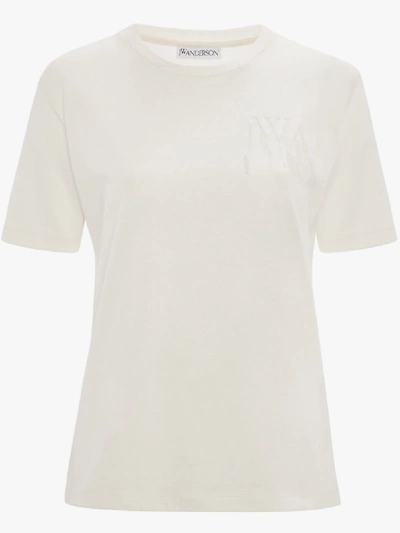 Shop Jw Anderson Jwa Embroidered T-shirt In White