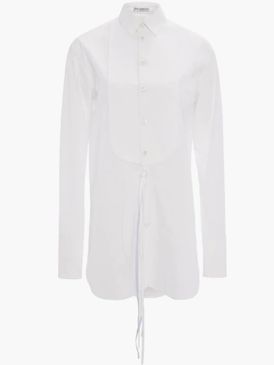 Shop Jw Anderson Tuxedo Round Hem Shirt In White