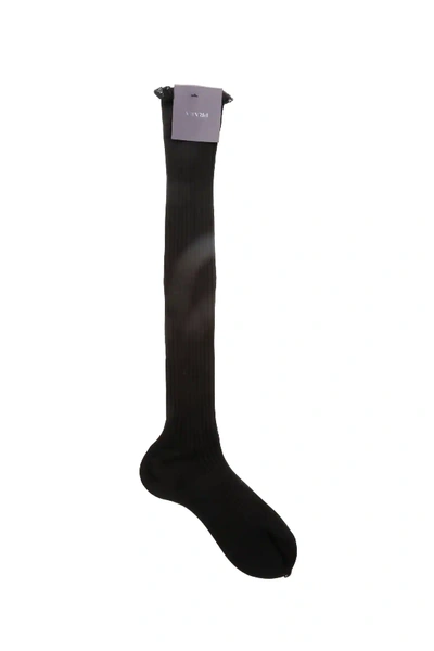 Shop Prada Long Socks In Black