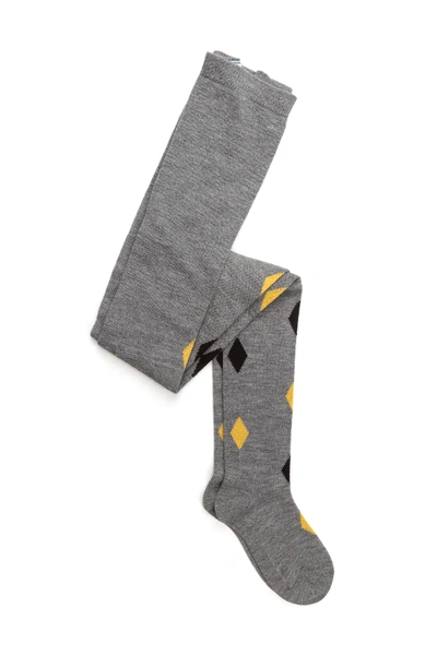 Shop Prada Micro Argyle Wool Tights In Yellow,black,grey