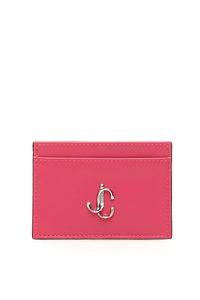 Shop Jimmy Choo Umika Cardholder In Fuchsia,pink