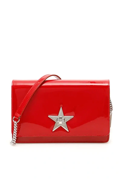 Shop Jimmy Choo Star Lock Palace Bag In Red