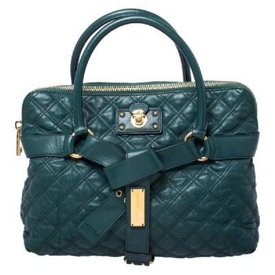 Pre-owned Marc Jacobs Dark Green Quilted Leather Bruna Belted Tote