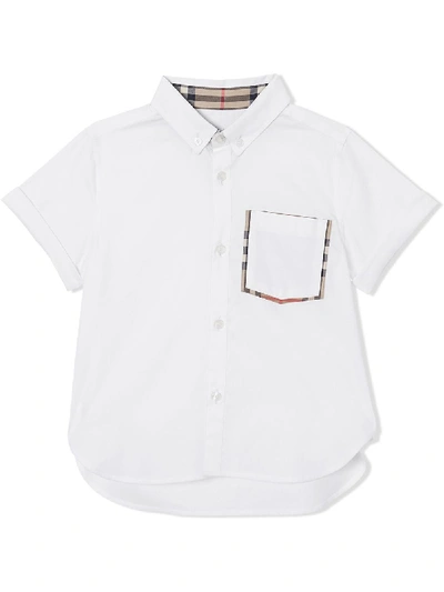 Shop Burberry Vintage Check Patch Pocket Shirt In White