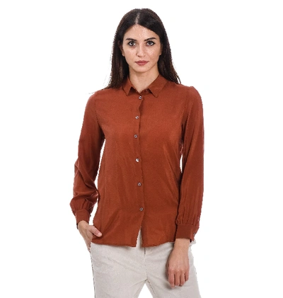 Shop Altea Brown Silk Shirt