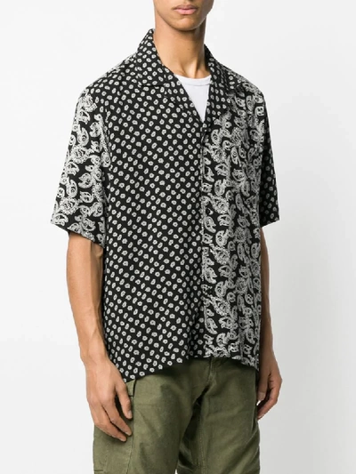 Shop Rhude Contrast-print Shirt In Black