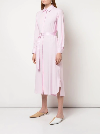 Shop Rosetta Getty Belted Shirt Dress In Pink
