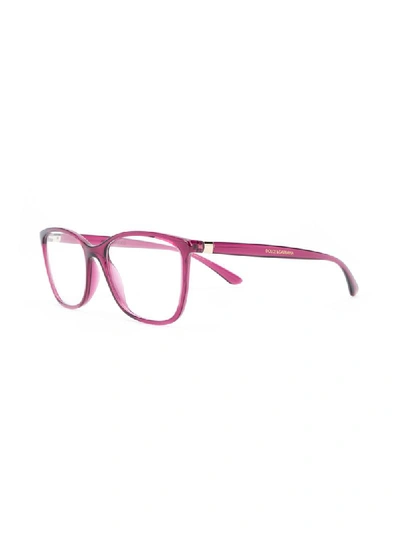 Dolce & Gabbana Rectangular Frame Glasses In Pink