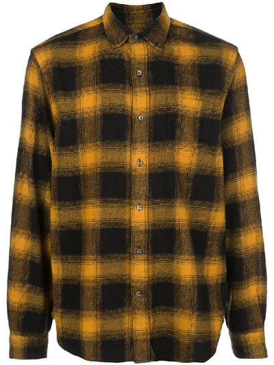 Shop Alex Mill Plaid Flannel Shirt In Yellow