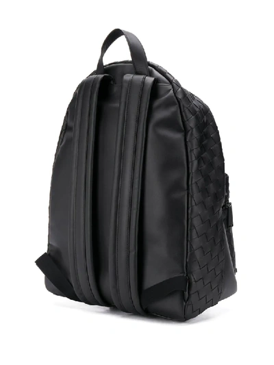 Shop Bottega Veneta Intrecciato Weave Backpack In Black