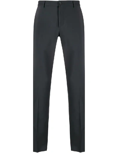 Shop Valentino Mohair Wool Trousers In Grey