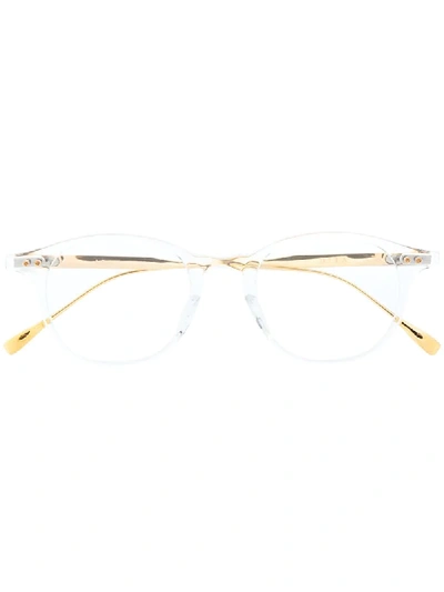 Shop Dita Eyewear Ash Clear Round-frame Glasses In Gold