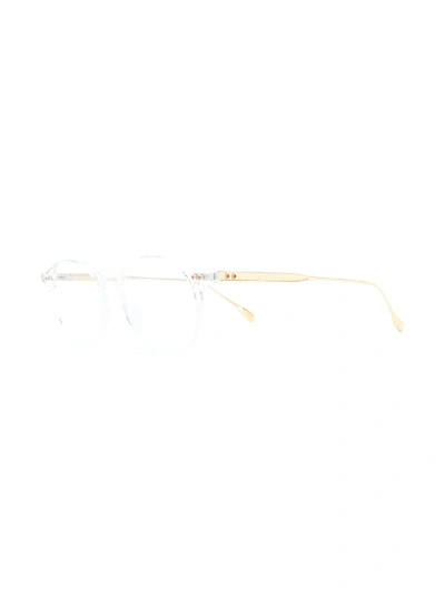 Shop Dita Eyewear Ash Clear Round-frame Glasses In Gold