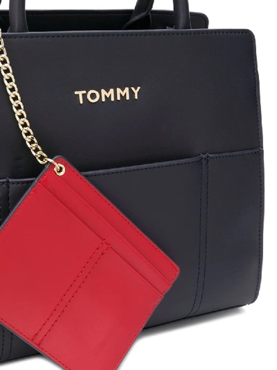 Shop Tommy Hilfiger Faux-leather Tote Bag In Blue