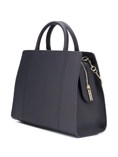 Shop Tommy Hilfiger Faux-leather Tote Bag In Blue