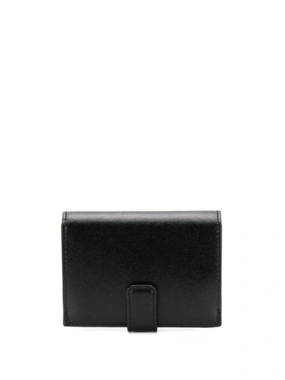 Shop Ganni Logo Compact Wallet In Black