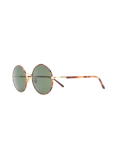 Shop Linda Farrow Tortoiseshell Sunglasses In Brown