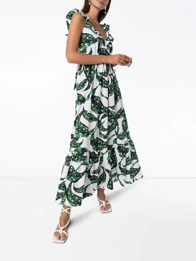 Shop Borgo De Nor Liya Foliate Print Maxi Dress In White