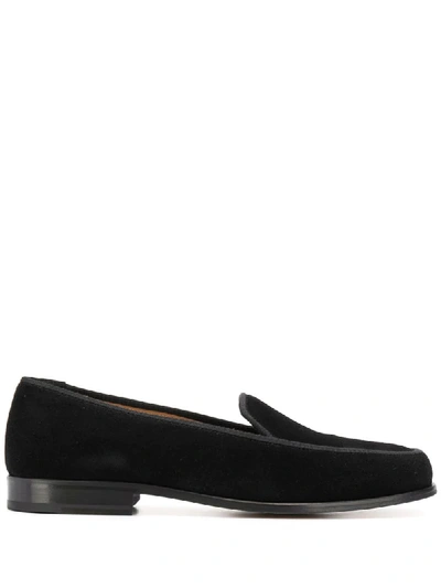 Shop Stubbs & Wootton Lux Plain Loafers In Black