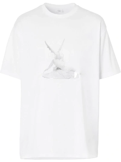 Shop Burberry Cupid Print Oversized T-shirt In White