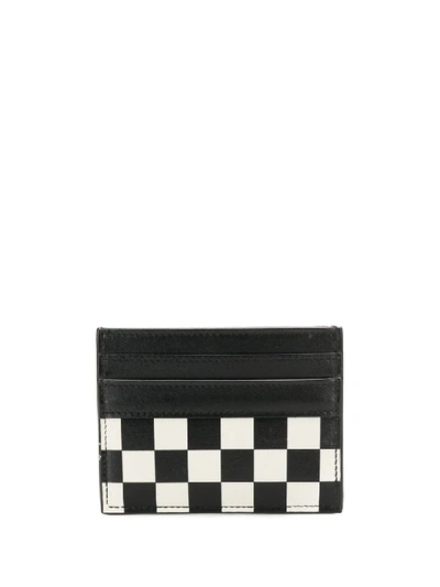 Shop Saint Laurent Checkerboard Card Holder In Black