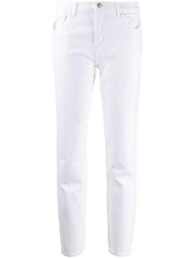 Shop J Brand Jhonny Mid-rise Jeans In White