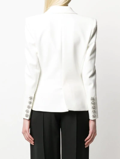 Shop Alexandre Vauthier Slim-fit Double-breasted Blazer In White