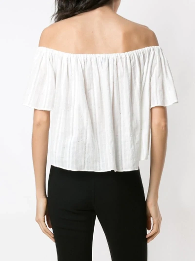 Shop Andrea Bogosian Off The Shoulder Flared Blouse In White